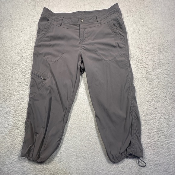 Eddie Bauer Pants - Eddie Bauer Travex Pants Women 6‎ Gray Capri Cargo Hiking Outdoor Utility Bungee